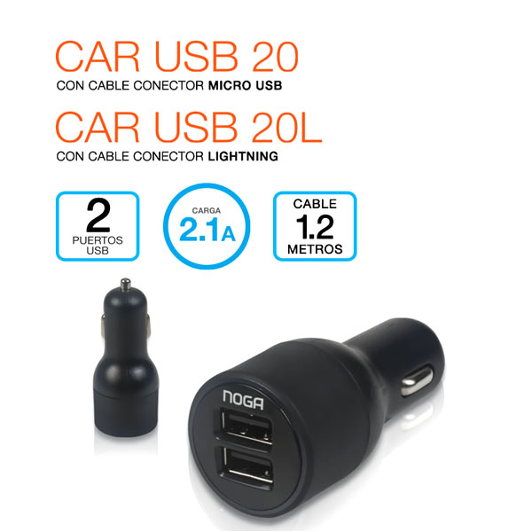 CARGADOR NOGA CAR USB 2.1A